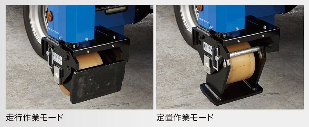 「走行作業」と「定置作業時の広い作業範囲」を両立した高所作業車です。